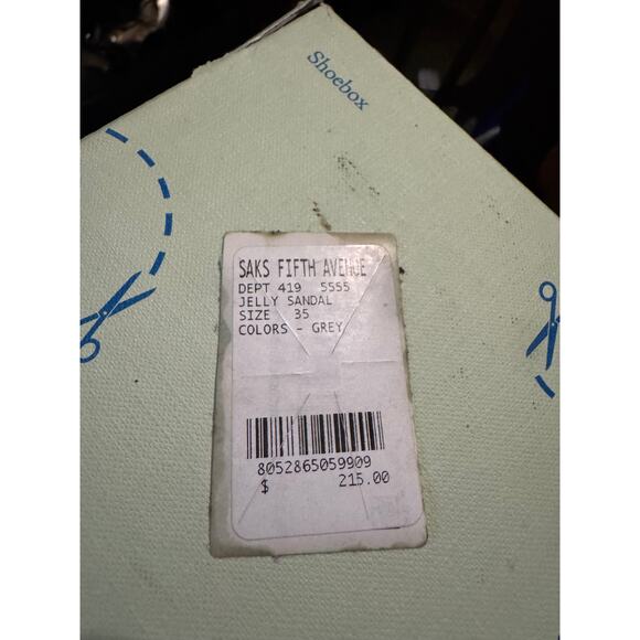 Off White Transparent Jelly Zip Tie Slingback Flat Sandal w Box Ladies Size 5 - Picture 8 of 9